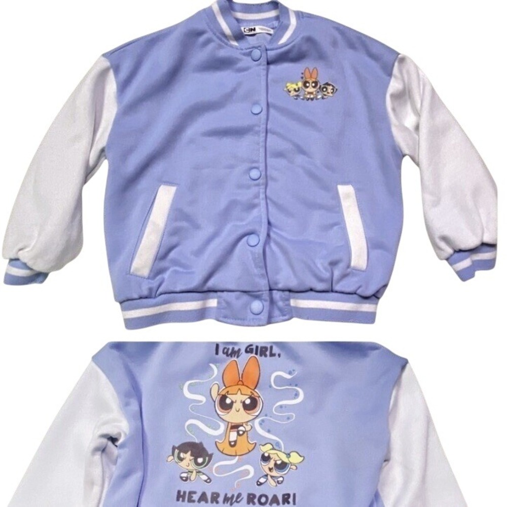 Cartoon Network Powerpuff Girls‎ Varsity Style Jacket Hear Me Roar Girls 6 Years